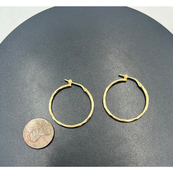 Danecraft Vintage Sterling Silver  925 Italy Vermeil Twisted Hoop Earrings - Picture 2 of 6